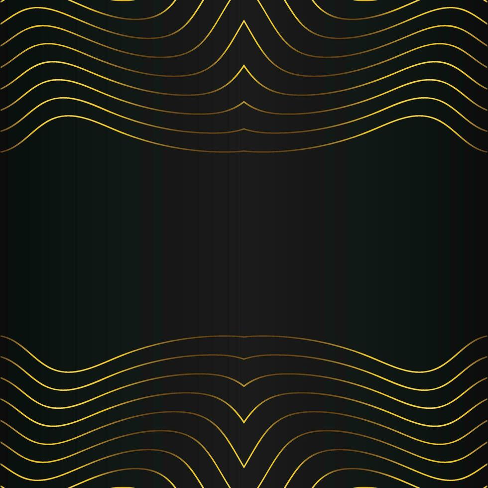 luxury abstract gold line frame decoration on black background vector