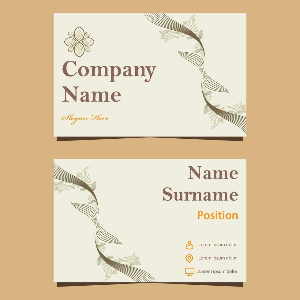 soft color natural floral business card template vector