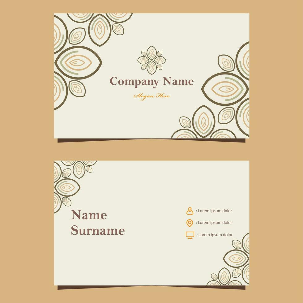 soft color natural floral business card template vector