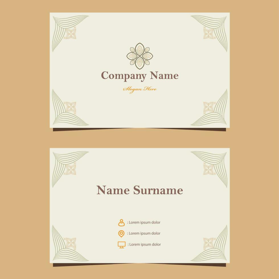 soft color natural floral business card template vector