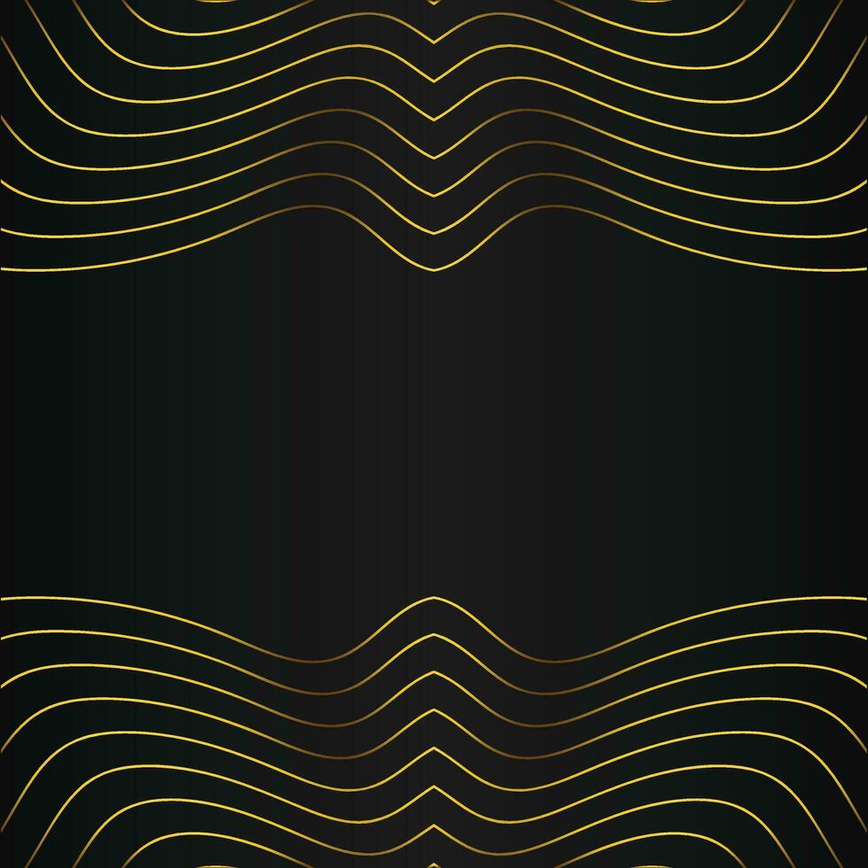 luxury abstract gold line frame decoration on black background vector
