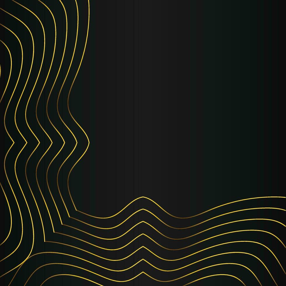 luxury abstract gold line frame decoration on black background vector