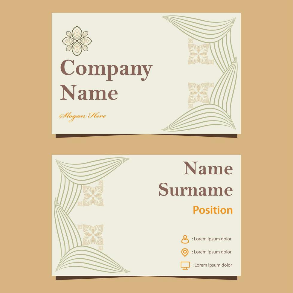 soft color natural floral business card template vector