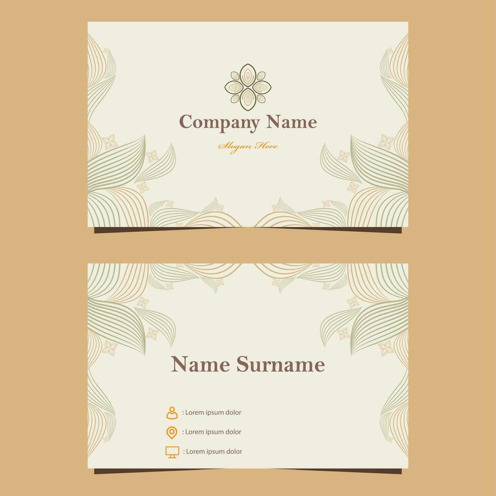 suave color natural floral negocio tarjeta modelo vector