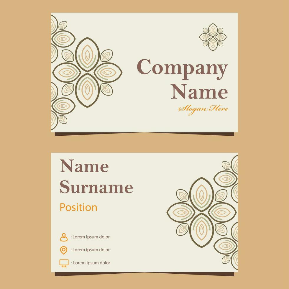 soft color natural floral business card template vector