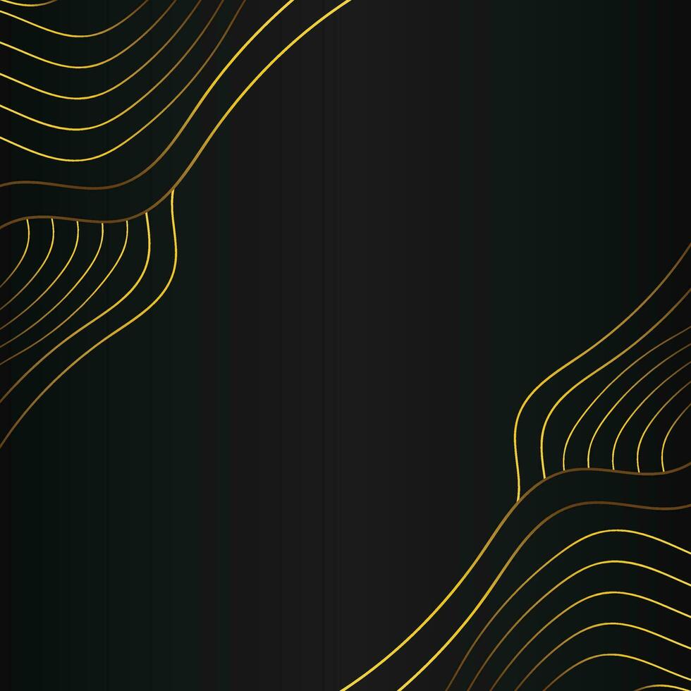 lujo resumen oro línea marco decoración en negro antecedentes vector