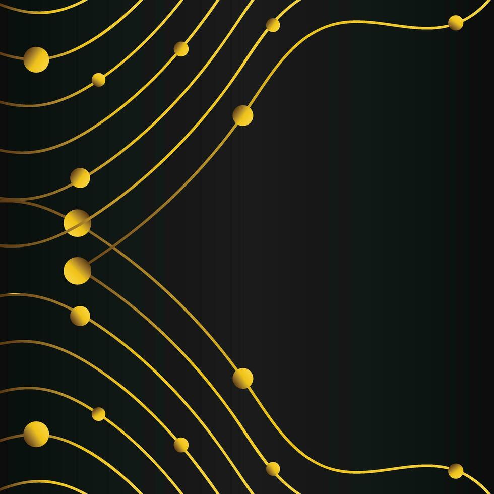 luxury abstract gold line frame decoration on black background vector