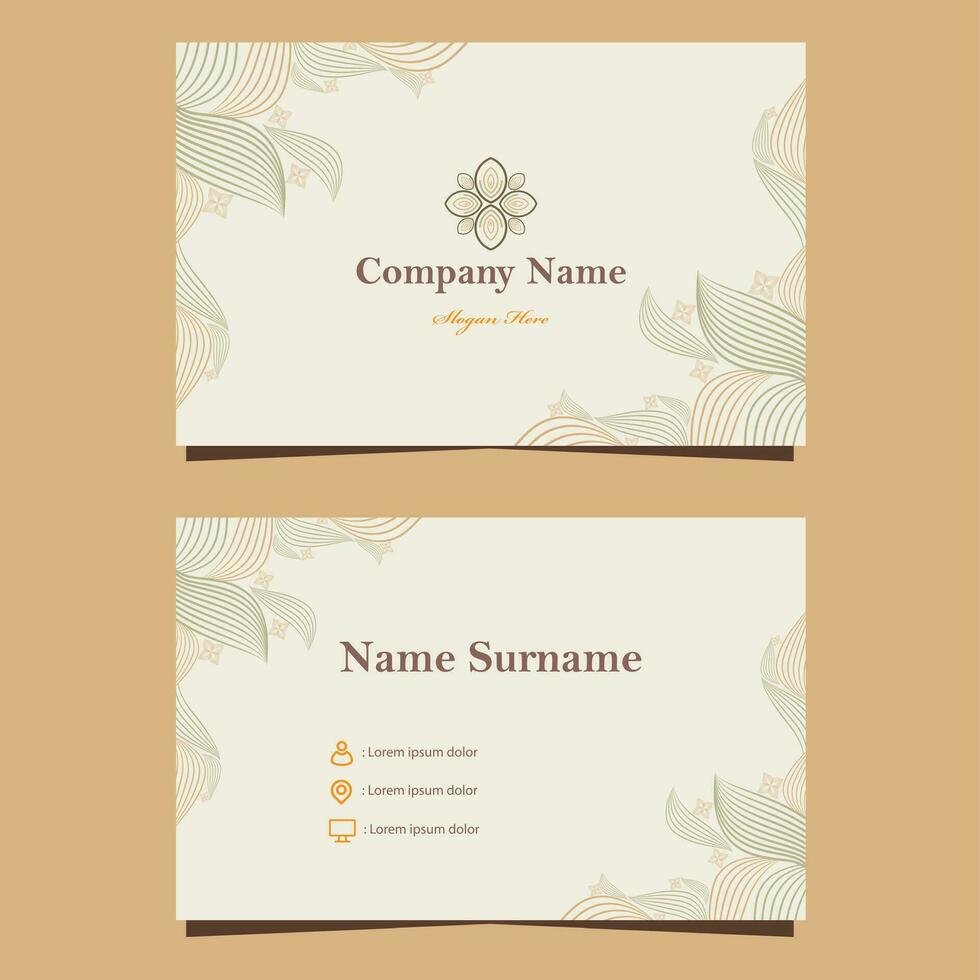 soft color natural floral business card template vector