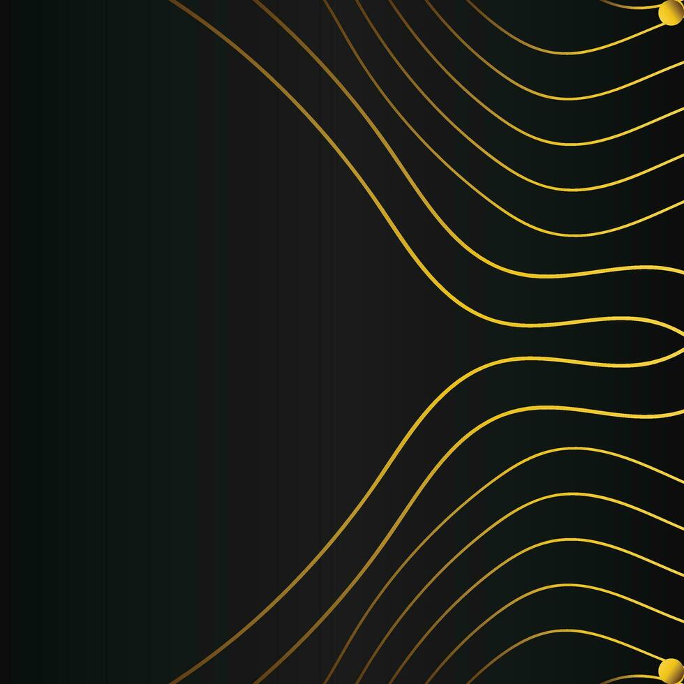 luxury abstract gold line frame decoration on black background vector