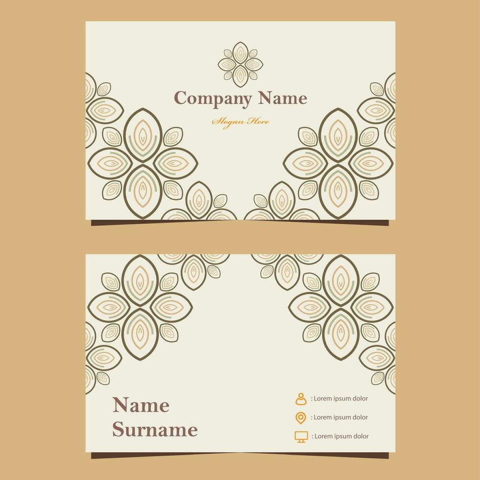 soft color natural floral business card template vector