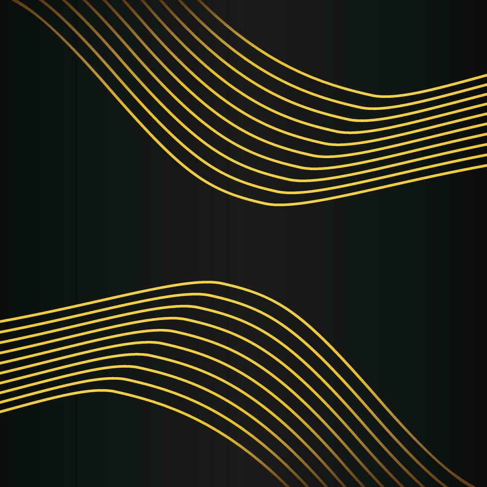 gold line frame decoration on black background vector