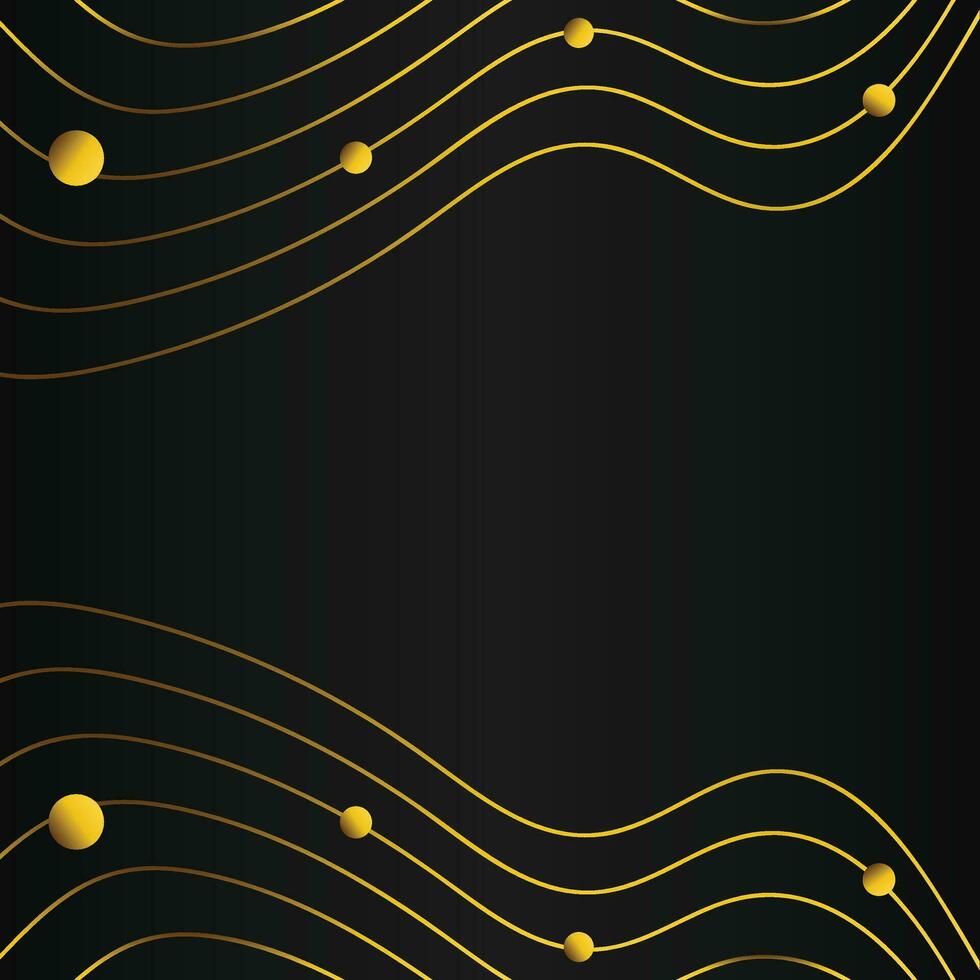 gold line frame decoration on black background vector