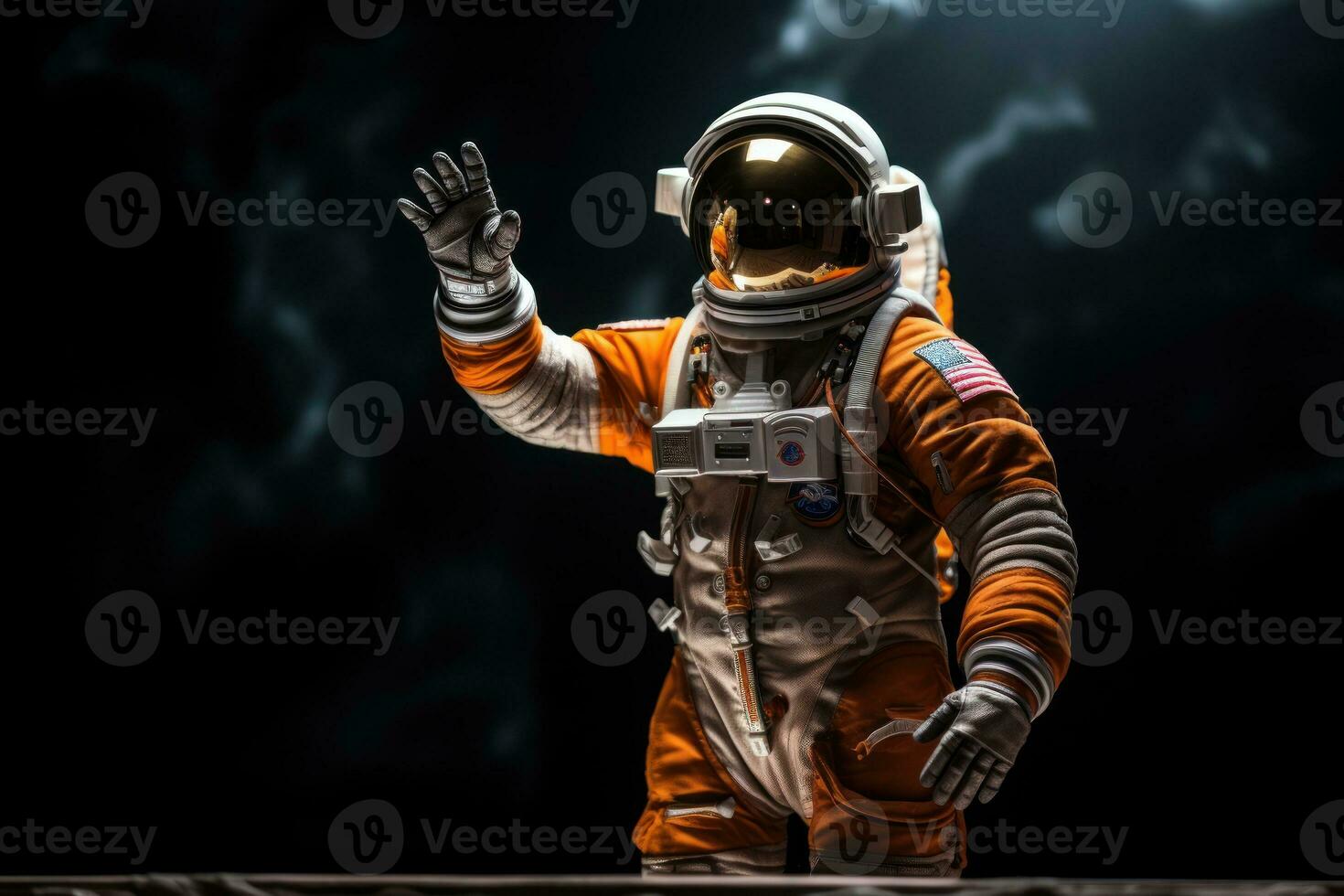 Portrait of astronaut in space . Generative AI. photo