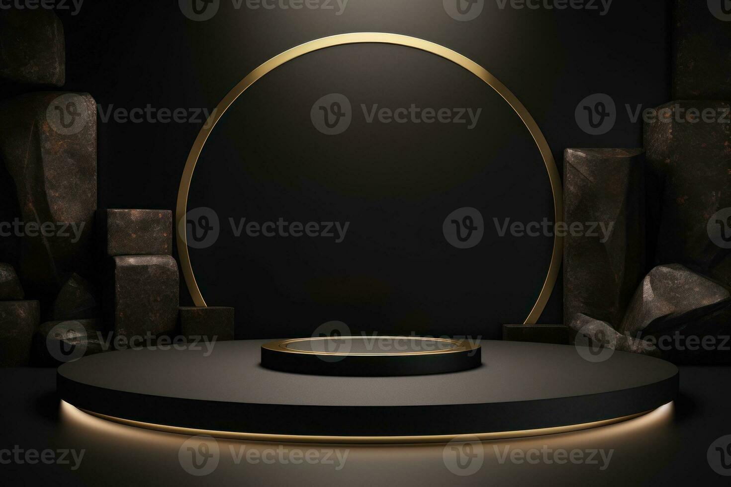 marble display podium for mockup . product advertisement . generative ai photo