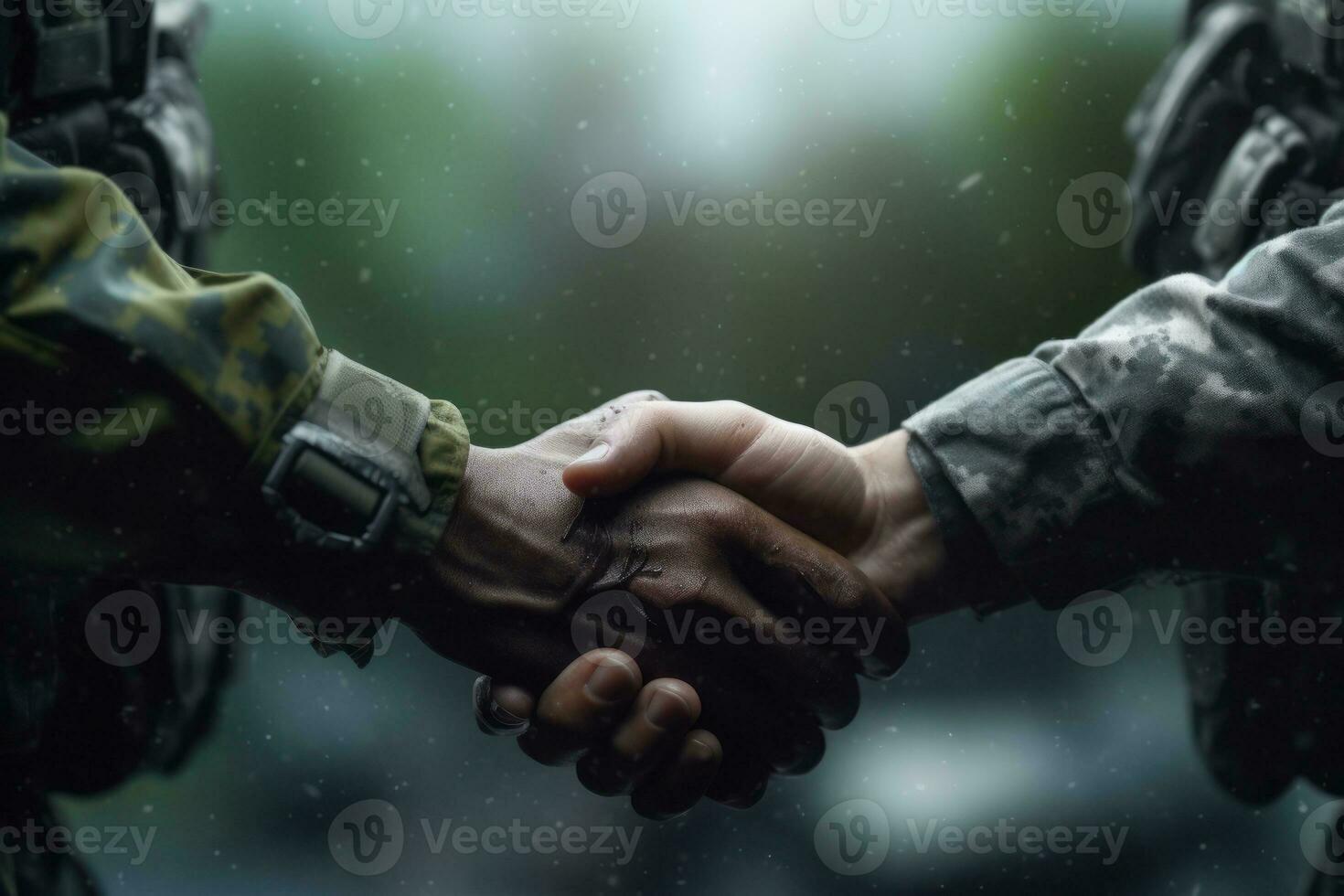 Handshake and congratulating greetings and their successful .AI Generative. photo