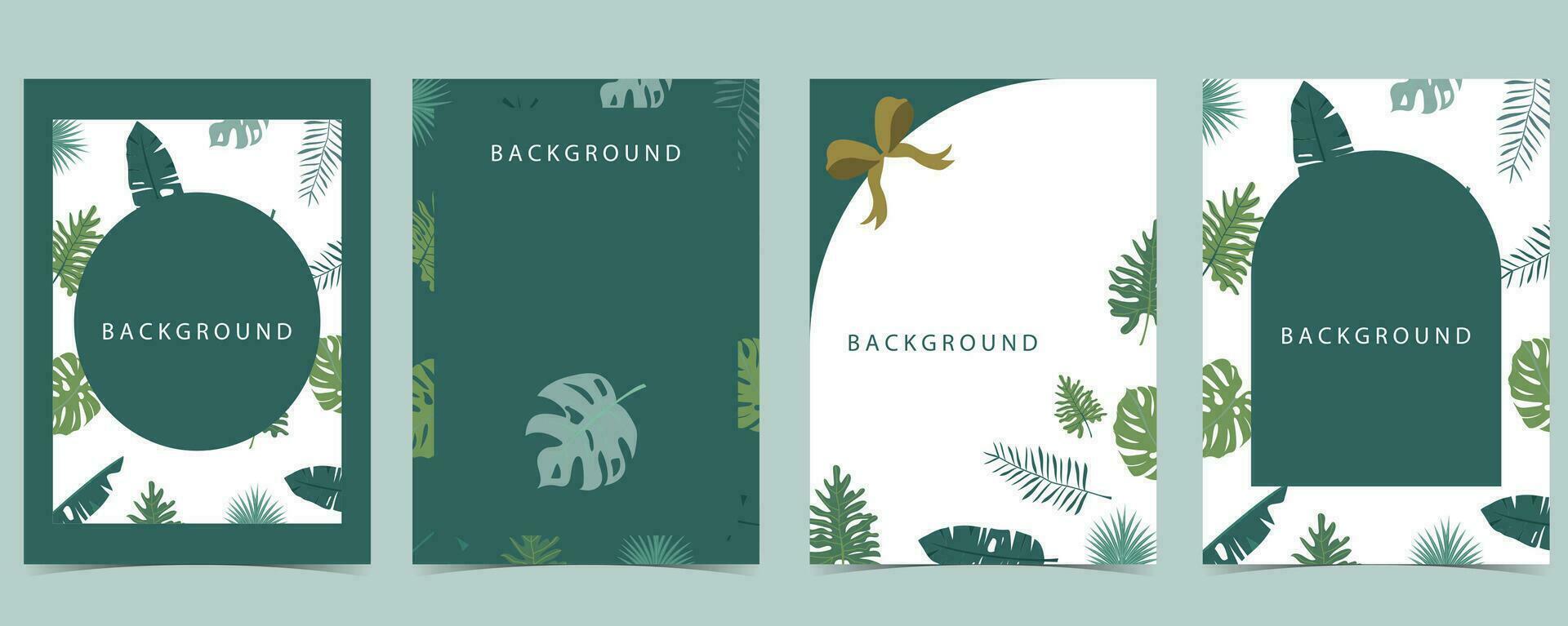 green frame collection of safari background set.Editable vector illustration for birthday invitation,postcard and sticker