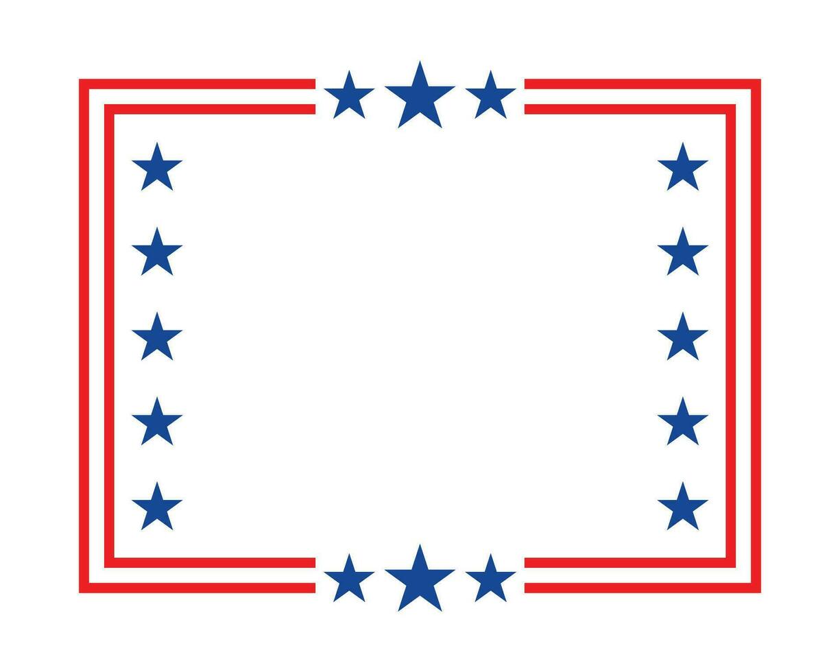 American flag square frame banner vector. vector