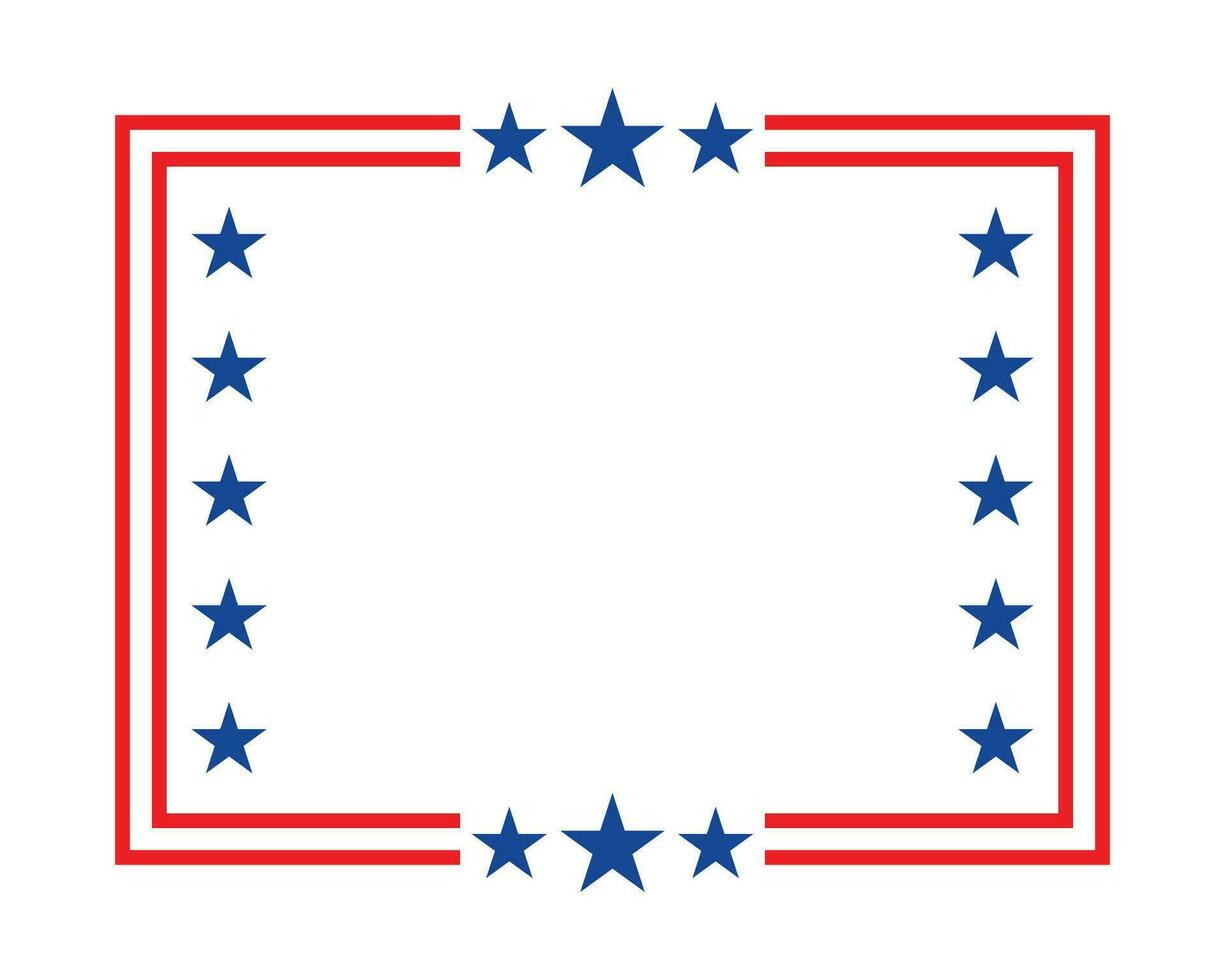 American flag square frame banner vector. vector