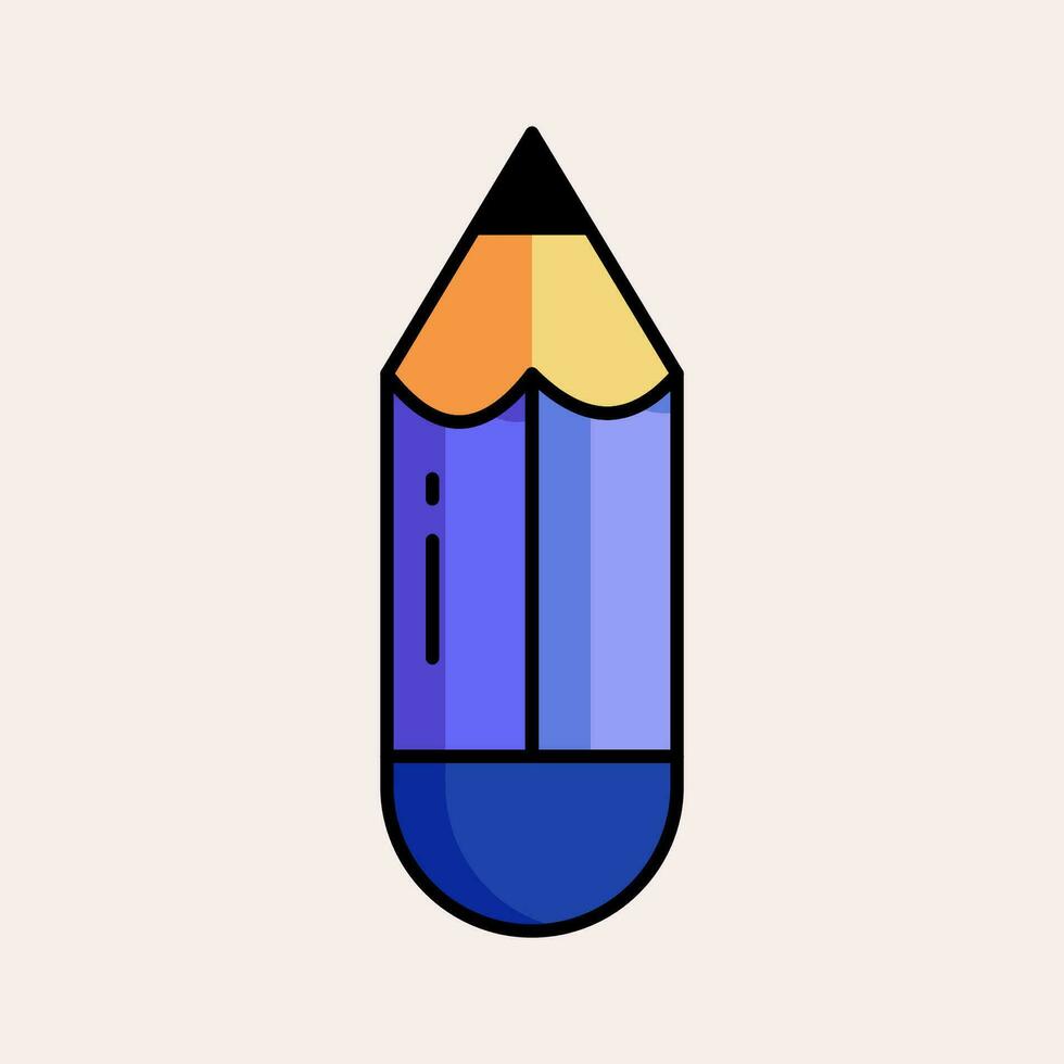 lápiz icono plano ilustración estilo vector