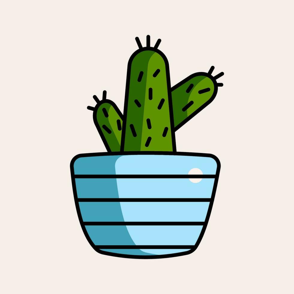 cactus icon flat illustration style vector