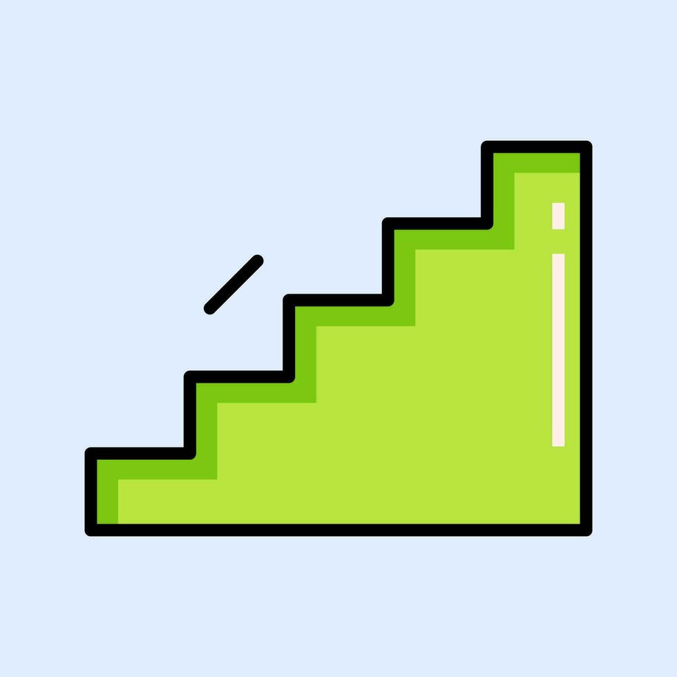 Stair journey Colored outline icon design vector