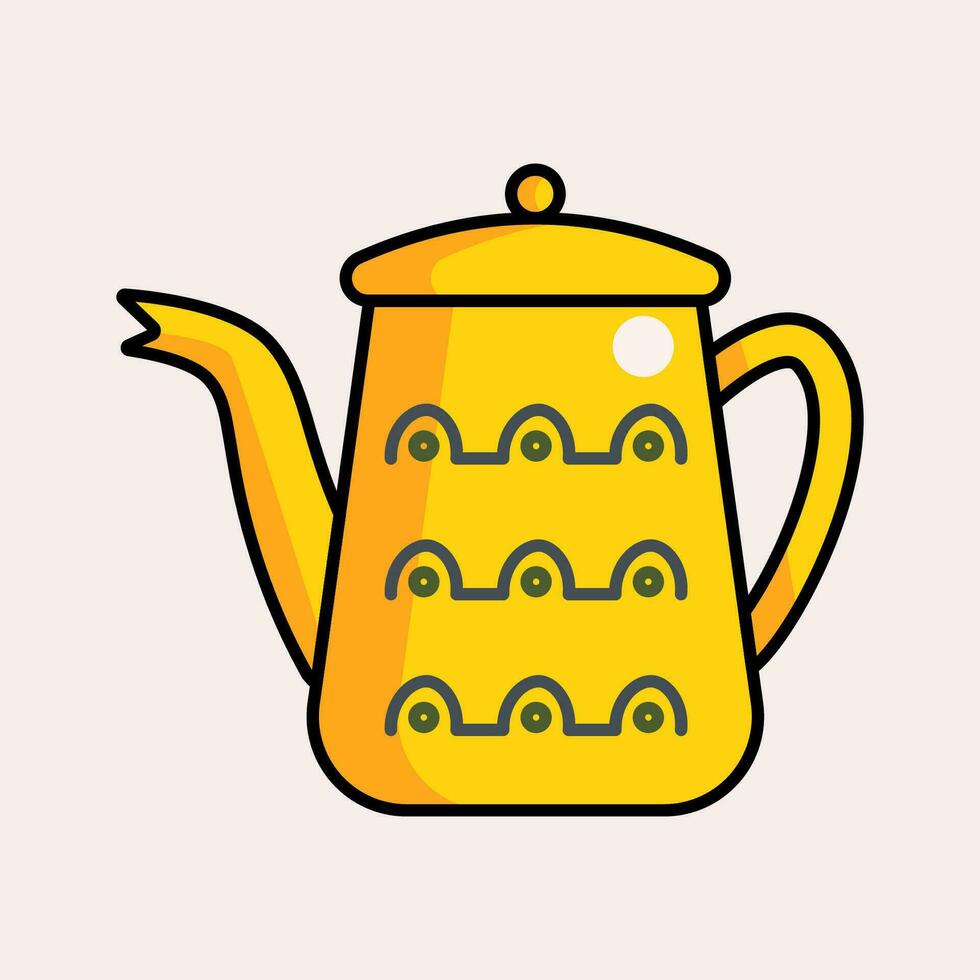 teapot icon flat illustration style vector