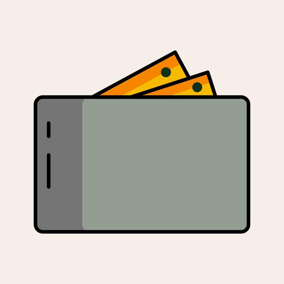 wallet icon flat illustration style vector