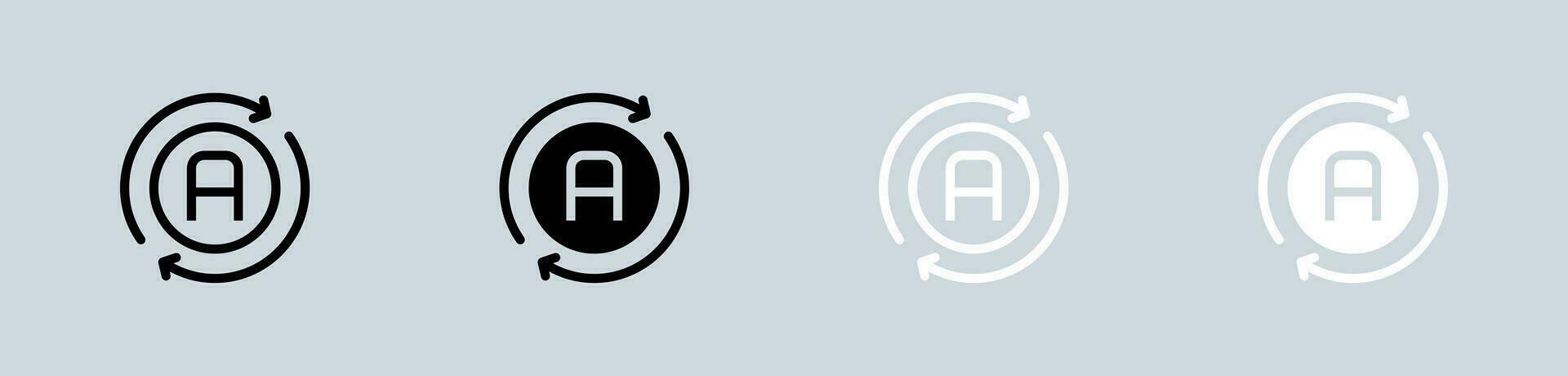 Automation icon set in black and white. Innovation technology signs vector illustration.
