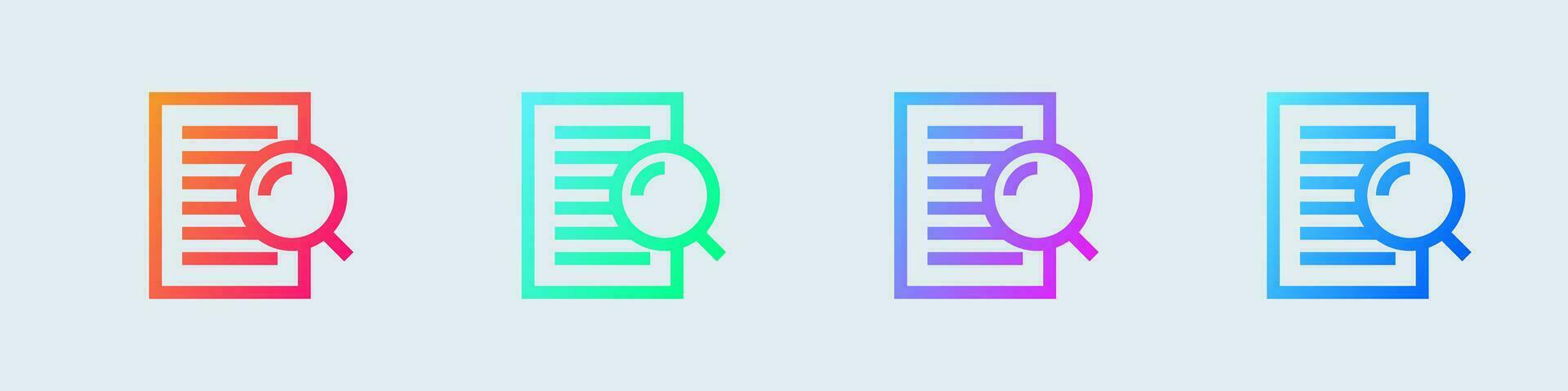 Review line icon in gradient colors. Assessment signs vector illustrtion.