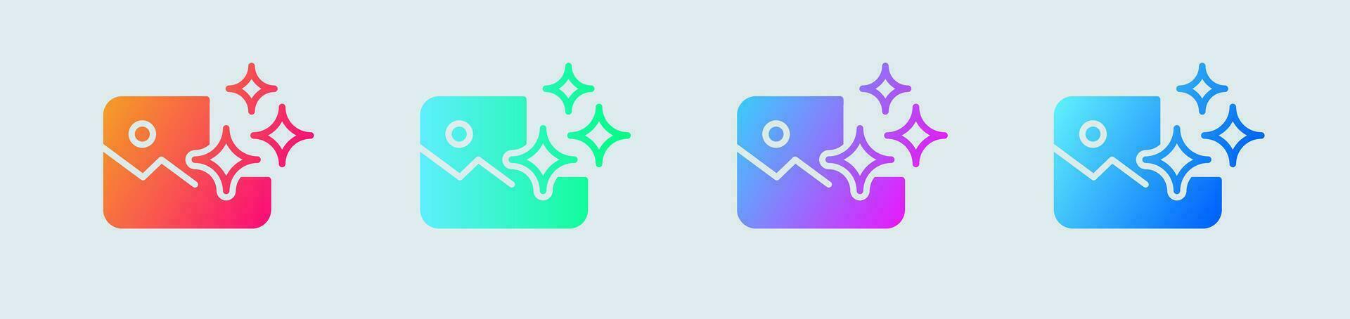 Effect solid icon in gradient colors. Spark signs vector illustration.
