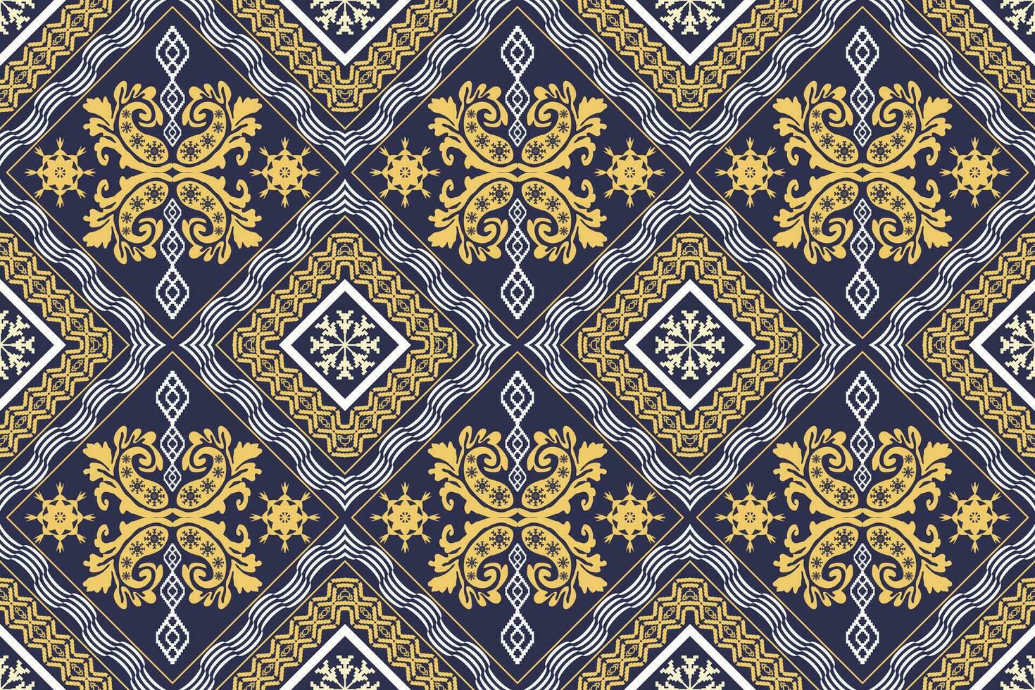 Geometric ethnic oriental traditional art pattern.Figure tribal embroidery style.Design for background,wallpaper,clothing,wrapping,fabric,element,,vector illustration. vector