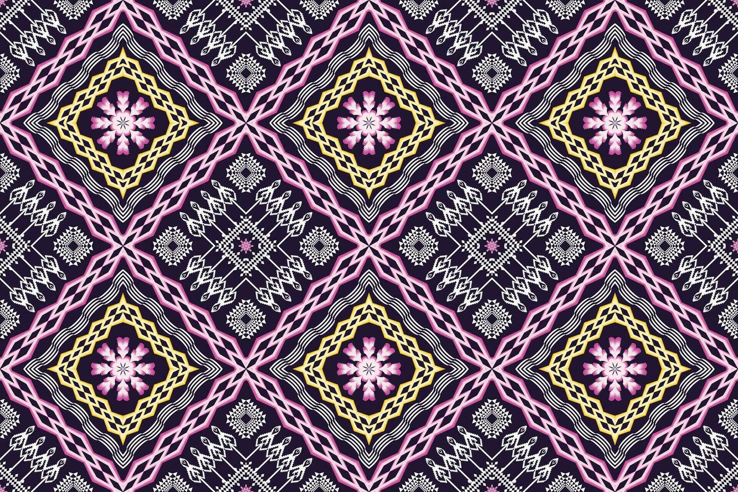 Geometric ethnic oriental traditional art pattern.Figure tribal embroidery style.Design for background,wallpaper,clothing,wrapping,fabric,element,,vector illustration. vector