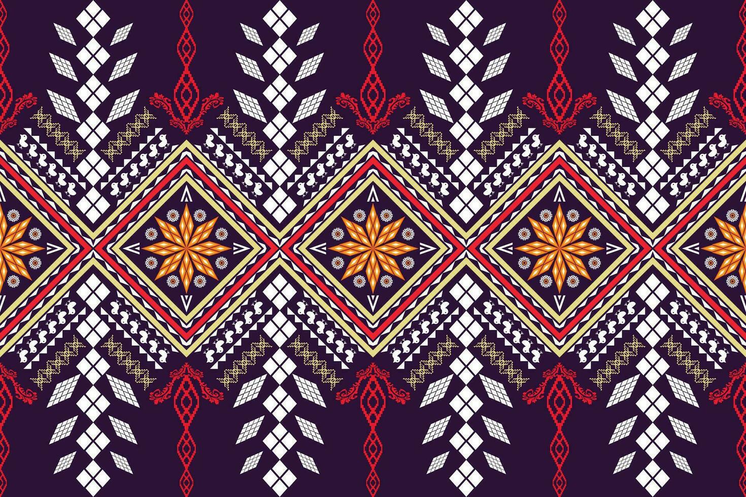 Geometric ethnic oriental traditional art pattern.Figure tribal embroidery style.Design for background,wallpaper,clothing,wrapping,fabric,element,,vector illustration. vector