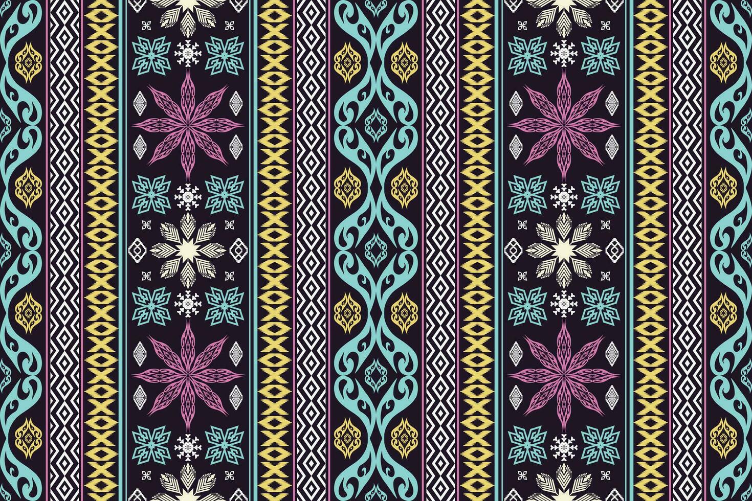 Geometric ethnic oriental traditional art pattern.Figure tribal embroidery style.Design for background,wallpaper,clothing,wrapping,fabric,element,,vector illustration. vector