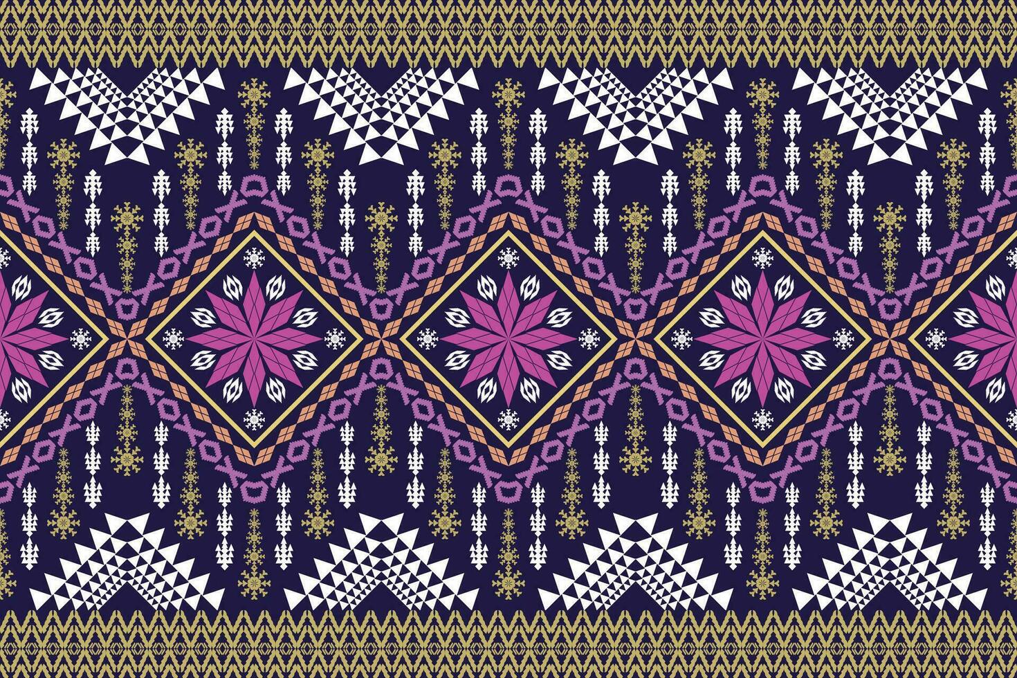 Geometric ethnic oriental traditional art pattern.Figure tribal embroidery style.Design for background,wallpaper,clothing,wrapping,fabric,element,,vector illustration. vector