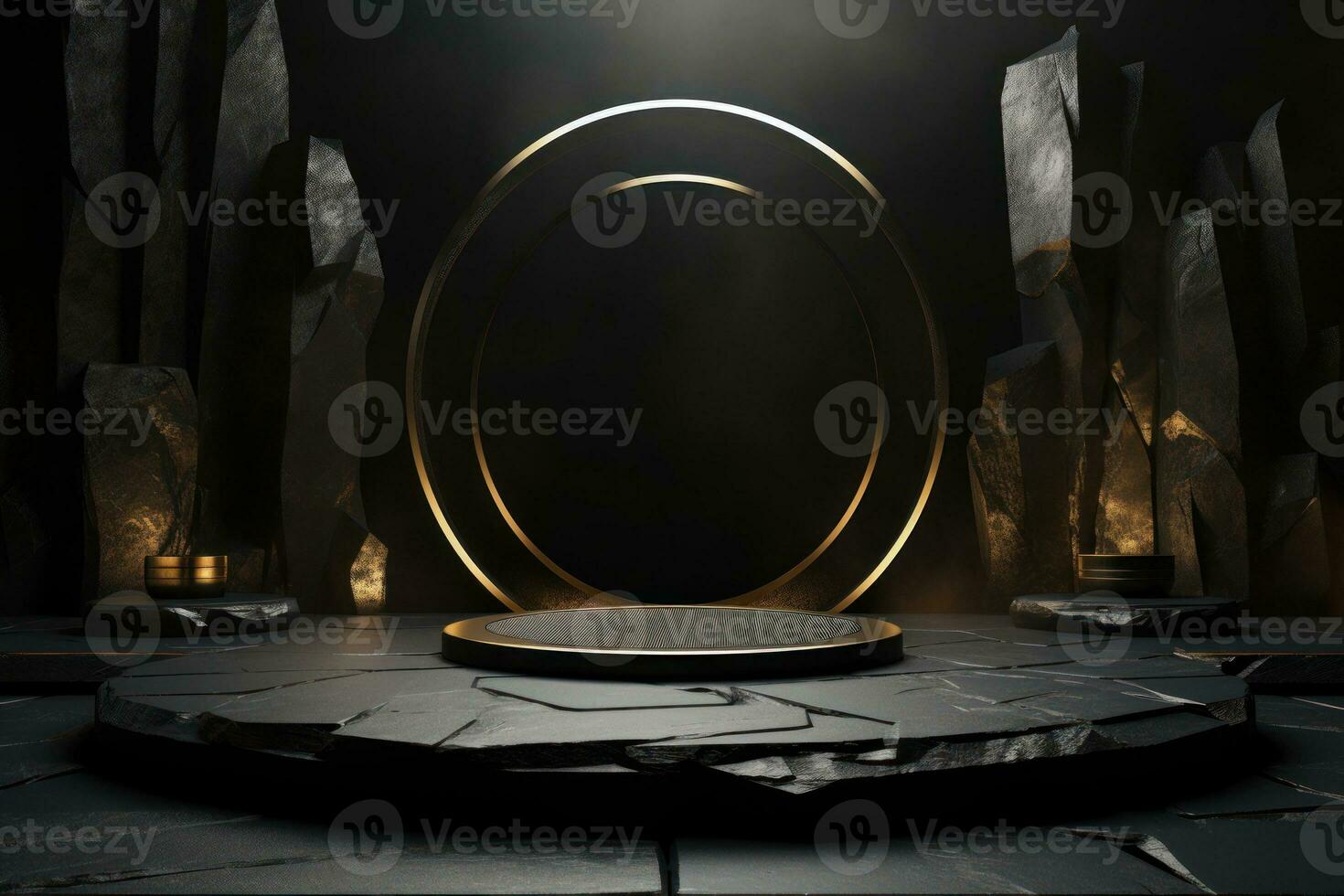 marble display podium for mockup . product advertisement . generative ai photo