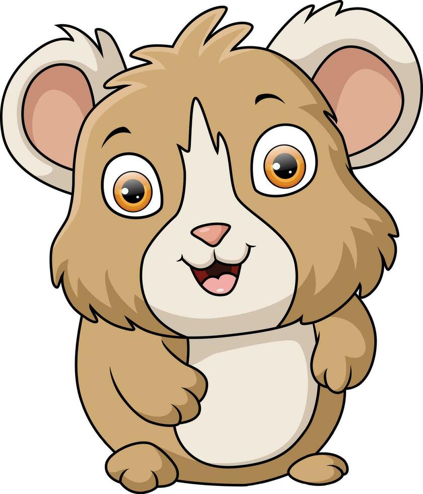 Cute baby hamster on white background vector