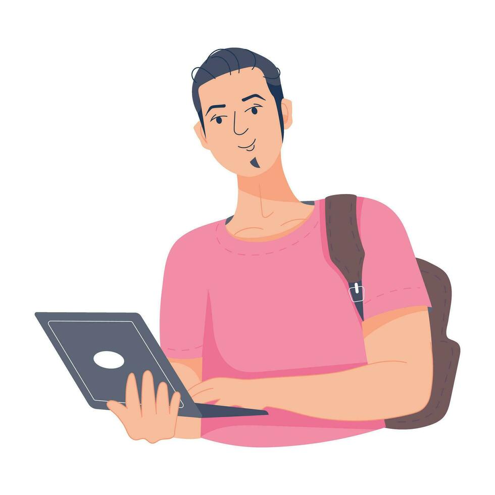 Trendy Student Laptop vector