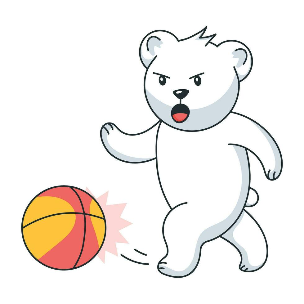 Trendy Playing Basketball vector