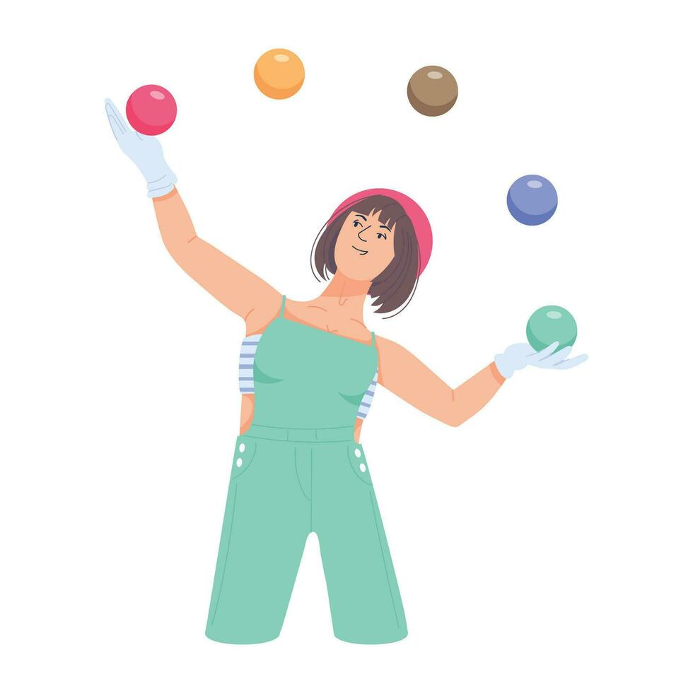 Trendy Circus Juggler vector