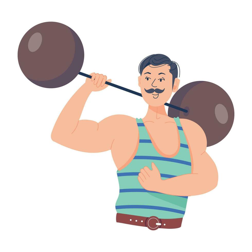 Trendy Circus Strongman vector