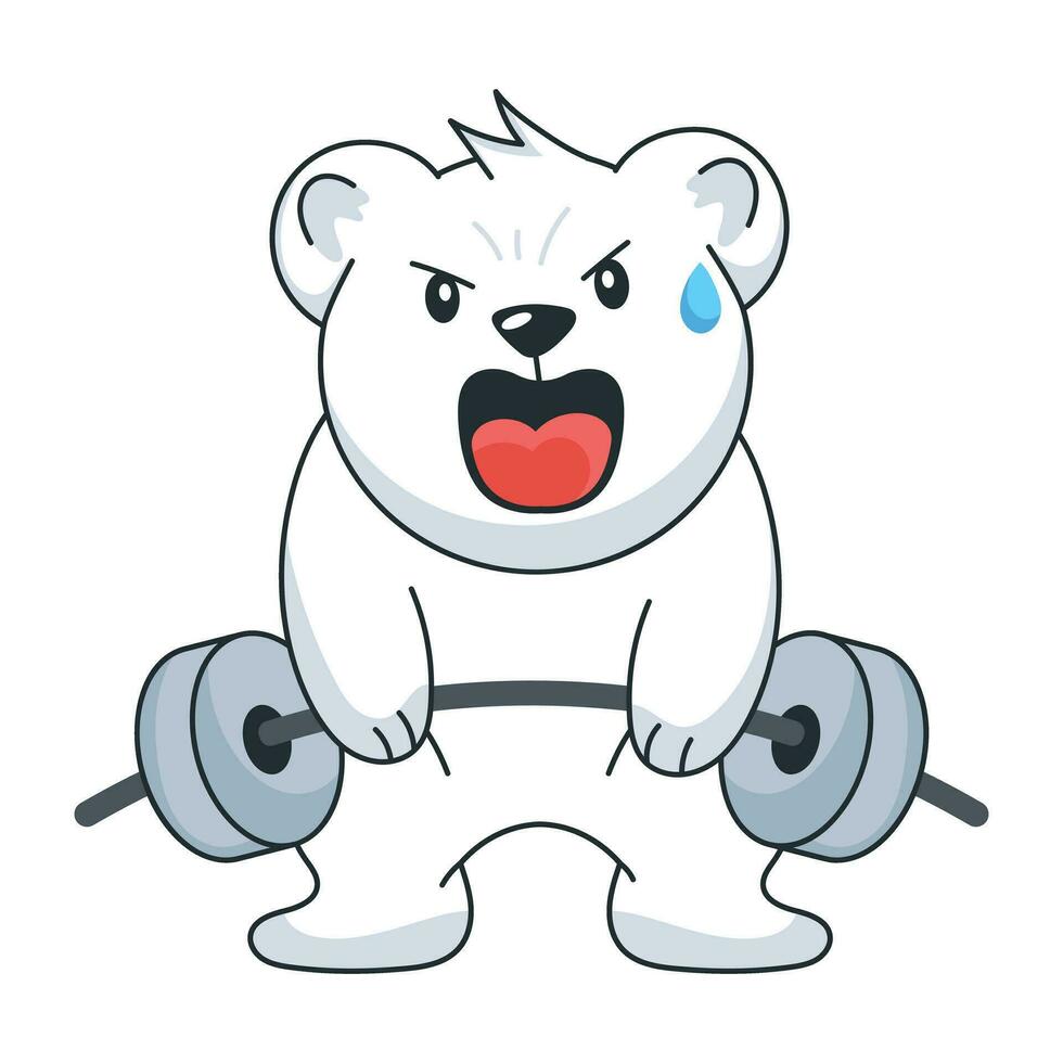 Trendy Weightlifting Bear vector