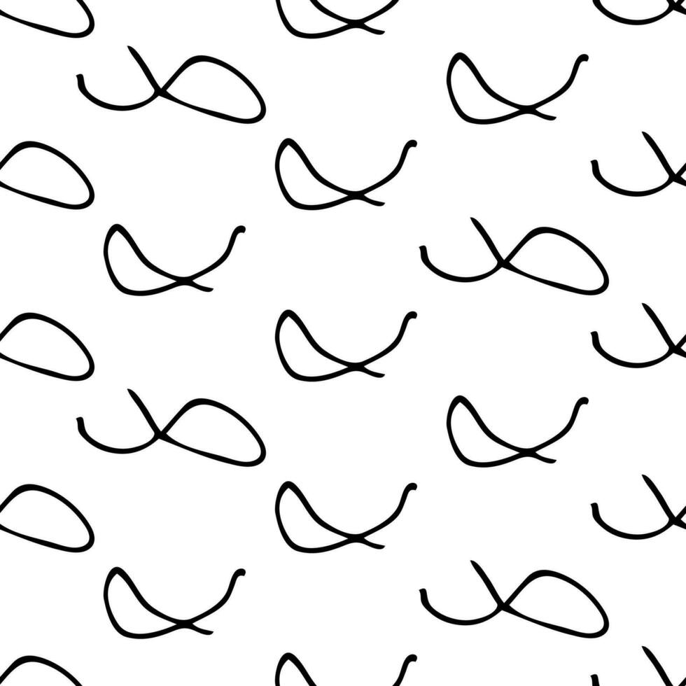 Seamless pattern with sketch round squiggle vector