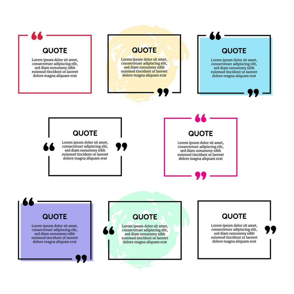 Set of quote box frames vector