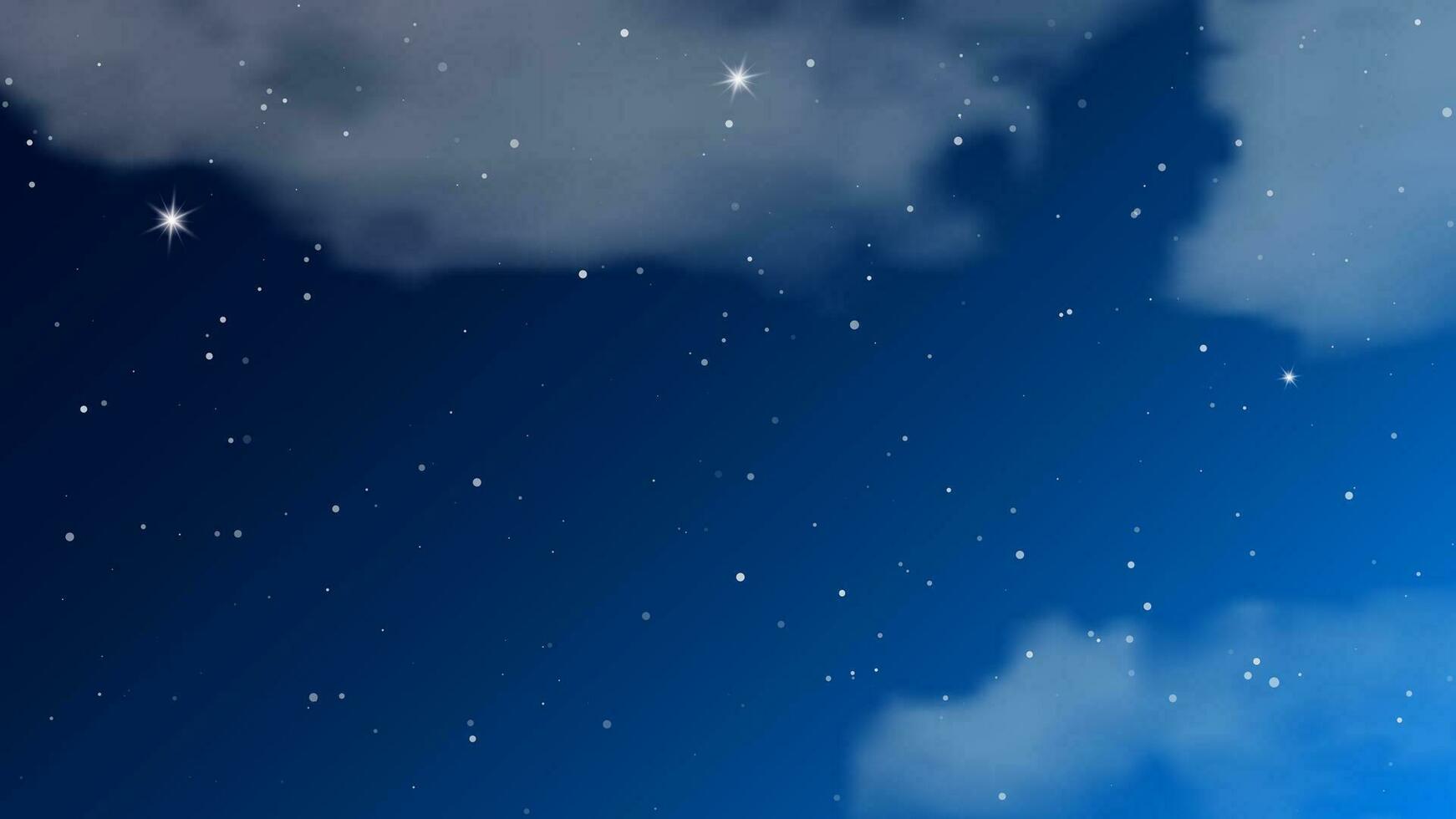 cielo nocturno con nubes y muchas estrellas. fondo de naturaleza abstracta con polvo de estrellas en el universo profundo. ilustración vectorial vector