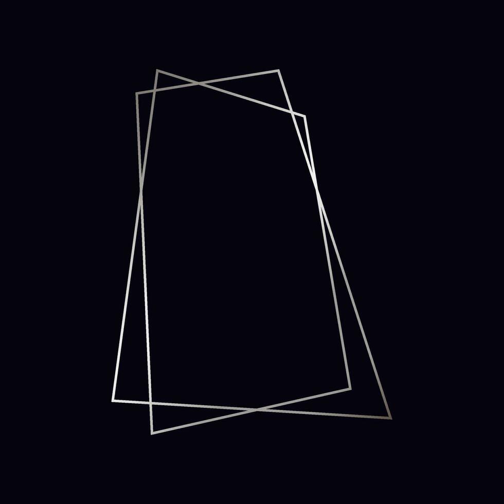 Silver geometric polygonal frame vector