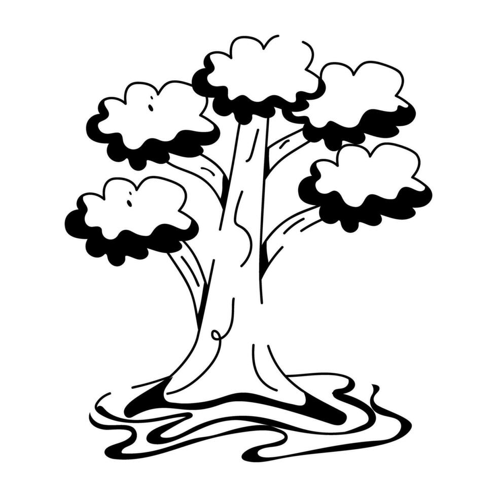 Trendy Poinciana Tree vector