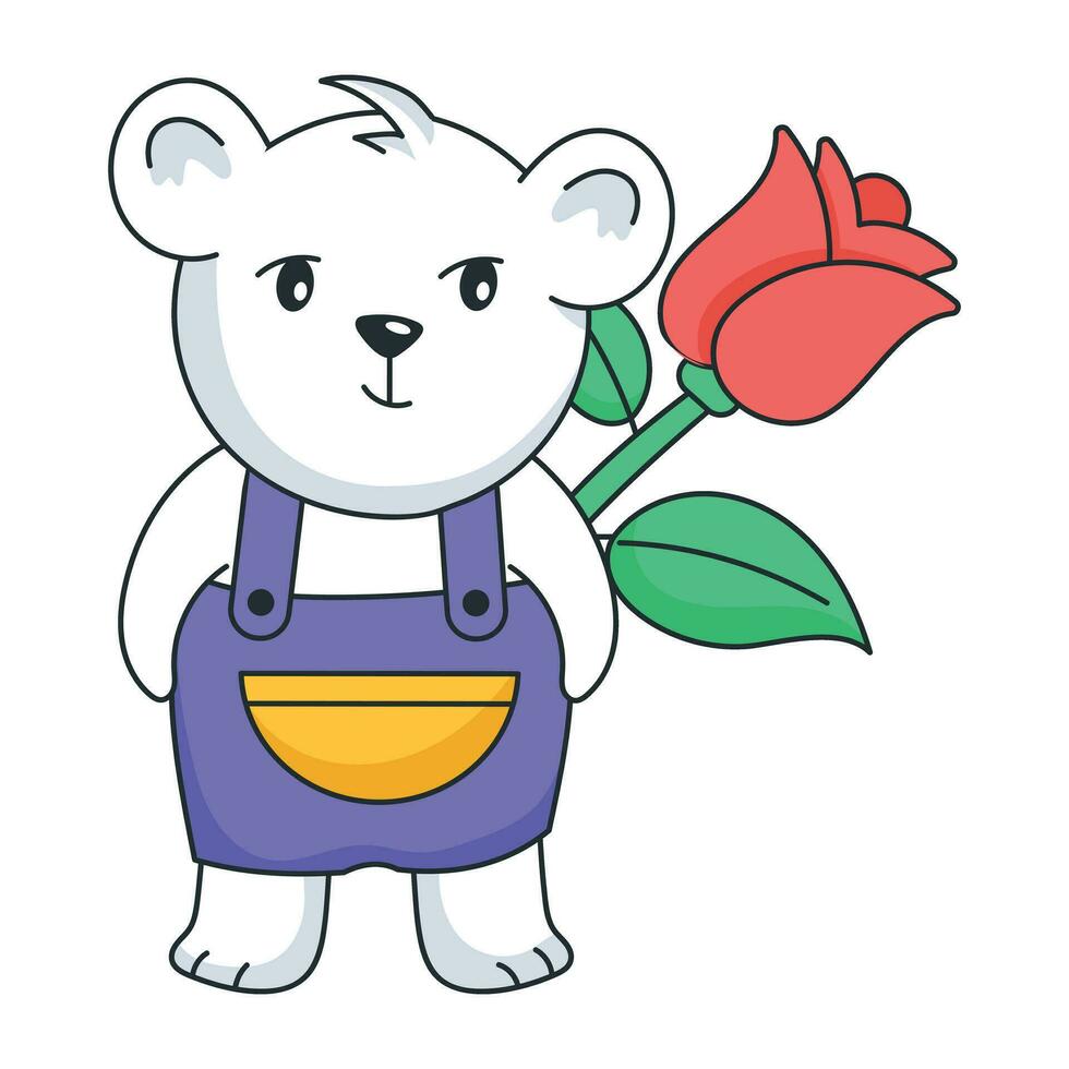 Trendy Bear Proposing vector