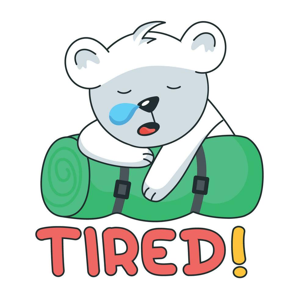 Trendy Tired Bear vector