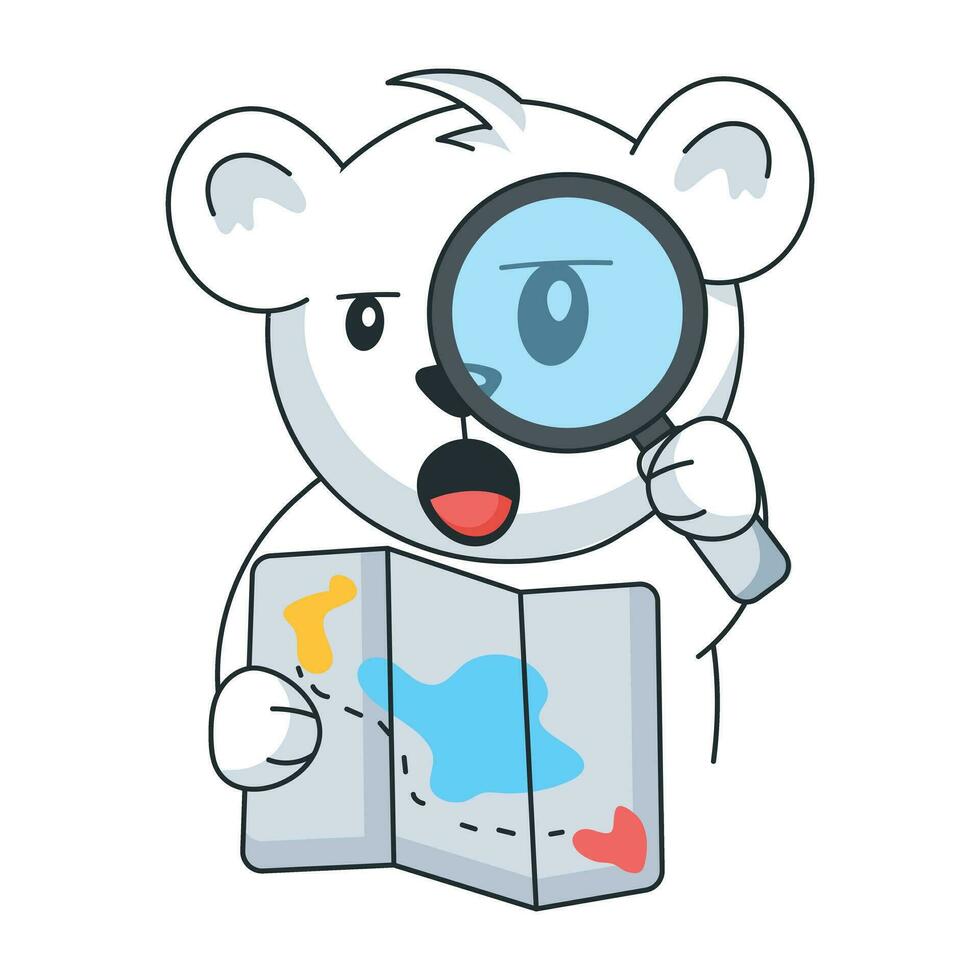 Trendy Bear Searching vector